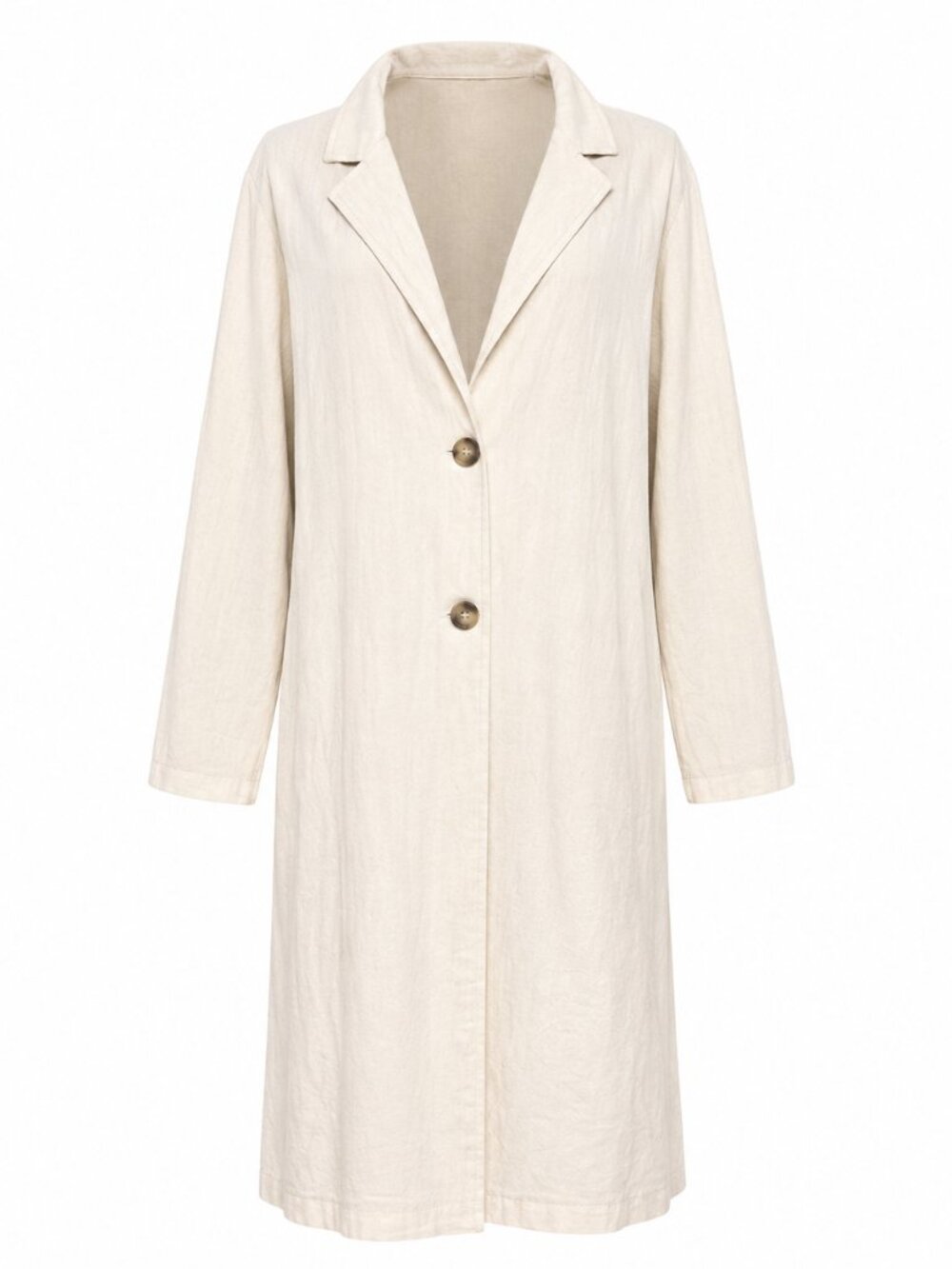 Ivory Longline Blazer Coat Minimalist New One Size